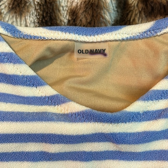 Old Navy Blue and White Striped Bathing Suit Top - Picture 2 of 5